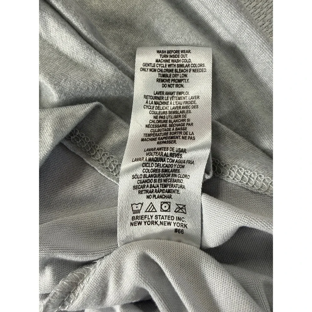 GapBody Original Gray Pajama Set Long Sleeve Button Up Top & Wide Leg Pants M